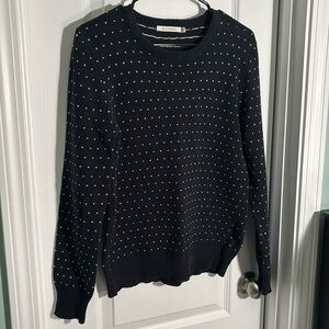 NWOT Ellison Navy Sweater with Heart/Dot Detailing - S